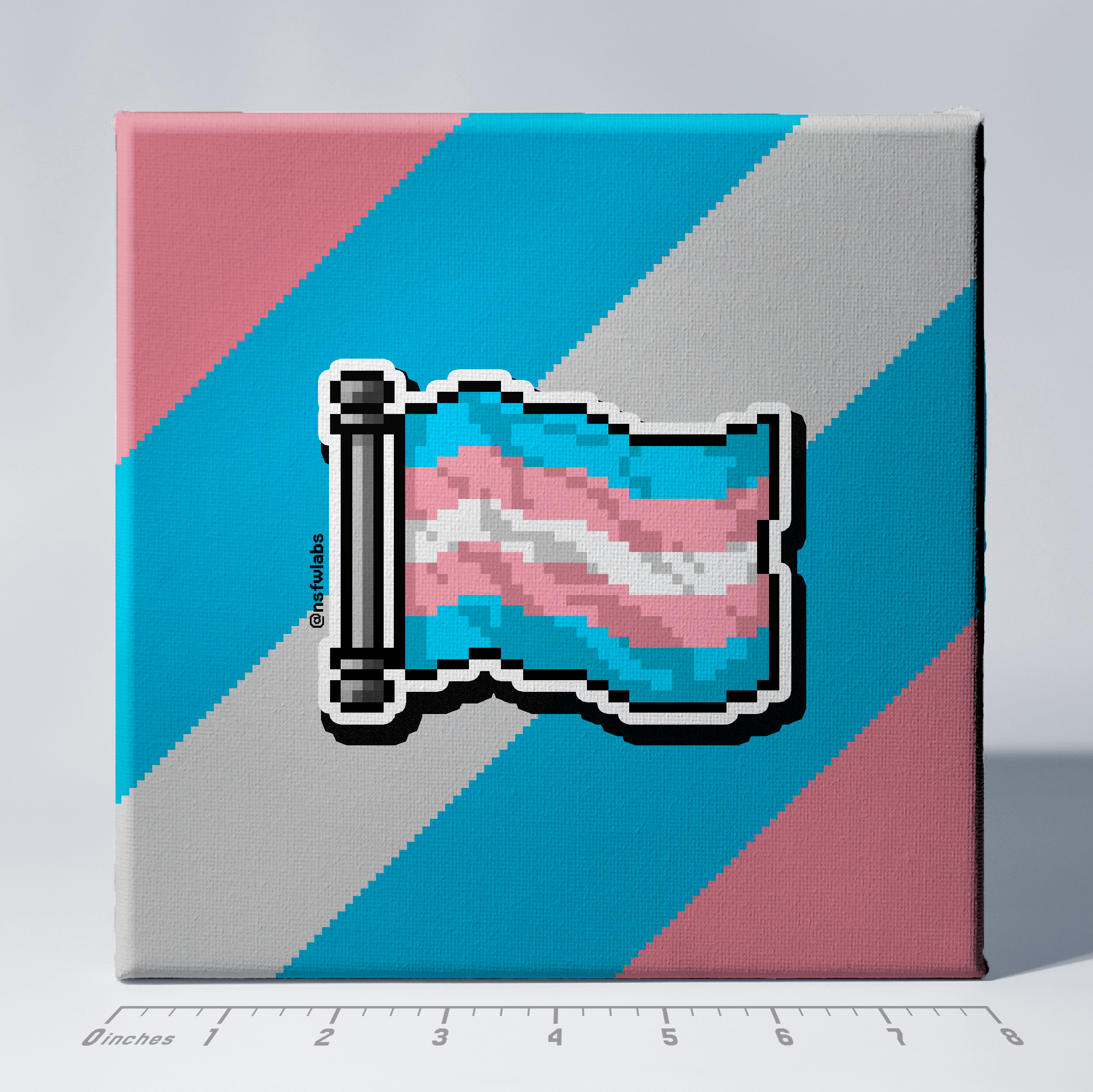 Pixel Trans Flag Canvas Print